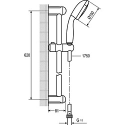 Avis Grohe Ensemble de douche sur barre Tempesta 100 1 jet