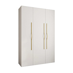 Abiks Meble Armoire à portes battantes Como 2 245,5/160/40 3 portes (blanc/doré)