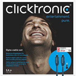 Clicktronic Casual Jeu de câbles optiques (câble optique numérique pour les données audio, y compris adaptateur 3,5 mm) 10 m