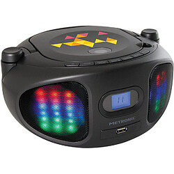 Metronic mini chaine hifi Radio Lecteur CD MP3 USB avec LED noir