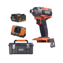 Pack AEG 18V - Visseuse à chocs Brushless 350 Nm - Batterie 4.0 Ah - Chargeur - Caisse de rangement