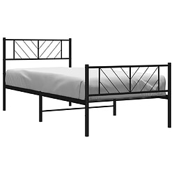 Avis Maison Chic Lit adulte - Lit simple Cadre de lit métal avec tête de lit/pied de lit,Structure du lit Contemporain pour chambre noir 80x200 cm -MN94482