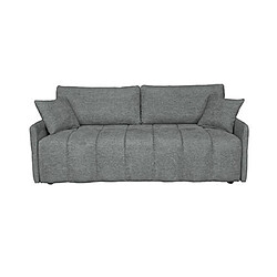 Mes Canapé 3 places convertible en tissu doux gris foncé - RIZDA