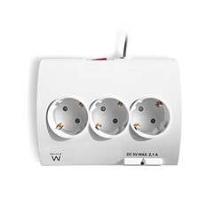 Totalcadeau Prise multiple 5 Schuko + 2 USB - Multi prise avec USB pas cher Prise multiple 5 Schuko + 2 USB - Multi prise avec USB