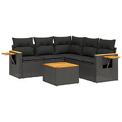 Maison Chic Salon de jardin 6 pcs avec coussins | Ensemble de Table et chaises | Mobilier d'Extérieur noir résine tressée -GKD47293