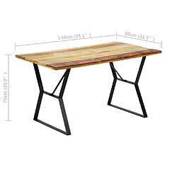 vidaXL Table à manger 140x80x76 cm Bois de récupération massif pas cher