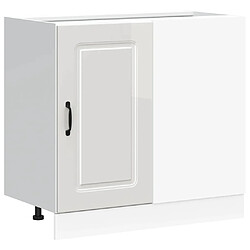 vidaXL Armoire de cuisine Kalmar blanc brillant bois ingénierie