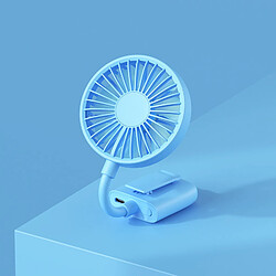 (Bleu) Chapeau Réglable de Petit Ventilateur Portatif Extérieur de Clipon Portatif d'Usb Trois Vitesses