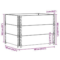 vidaXL Jardinière 80x60 cm bois de pin massif pas cher