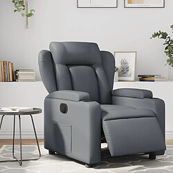 vidaXL Fauteuil inclinable électrique Gris Similicuir