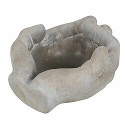 BigBuy Garden Cache-pot Gris Ciment Main 24 x 22 x 12 cm