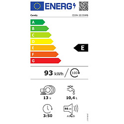 Lave-vaisselle 60cm 13 couverts 46db intégrable avec bandeau - cdsn 2d350pb - CANDY