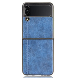 Coque en TPU + PU ligne de couture bleu pour votre Samsung Galaxy Z Flip3 5G