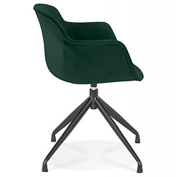 Avis Mes Chaise repas rotative 54x59x80 cm en velours vert foncé - GUIDO