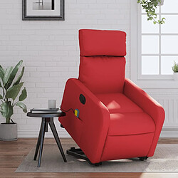 Maison Chic Fauteuil Relax pour salon, Fauteuil inclinable de massage électrique rouge similicuir -GKD56472