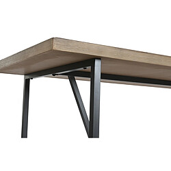 Pegane Table à manger, table de repas rectangulaire en bois coloris naturel et métal noir - longueur 195 x profondeur 90 x Hauteur 76 cm pas cher