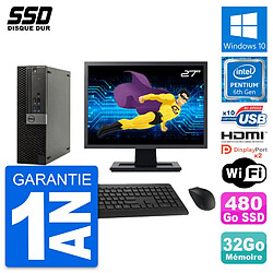 PC Dell 5040 SFF Ecran 27" Intel G4400 RAM 32Go SSD 480Go HDMI Windows 10 Wifi - Occasion