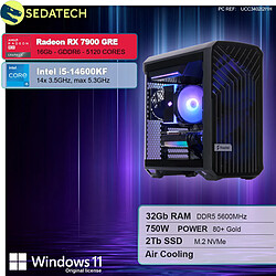 Sedatech Workstation Compact ATX • Intel i5-14600KF • RX 7900 GRE • 32Go DDR5 • 2To SSD M.2 • Windows 11