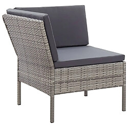 Acheter Maison Chic Salon de jardin 6 pcs + coussins - Mobilier/Meubles de jardin - Table et chaises d'extérieur Résine tressée Gris -MN50272