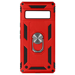 Avizar Coque Google Pixel 6 Pro Antichoc Bi-matière Bague Support Vidéo Rouge