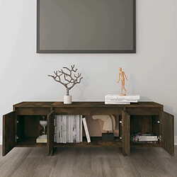 Avis Maison Chic Meuble TV scandinave - Banc TV pour salon Chêne fumé 120x30x40,5 cm Aggloméré -MN40863