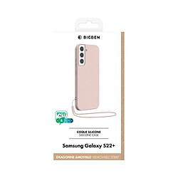 BigBen Connected Coque pour Samsung Galaxy S22 Plus 5G en Silicone avec Dragonne Assortie Rose champagne