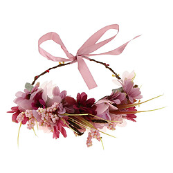 Fleur de mariage front guirlande hairband main fleurs accessoires rouge