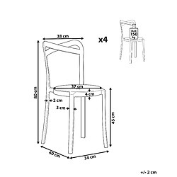 Avis Beliani Lot de 4 chaises CAMOGLI Matière synthétique Blanc