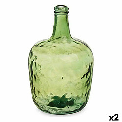 Gift Decor Bouteille Lisse Décoration Vert 22 x 37,5 x 22 cm (2 Unités)