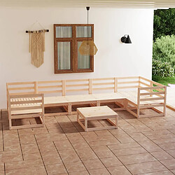 vidaXL Salon de jardin 8 pcs Bois de pin massif