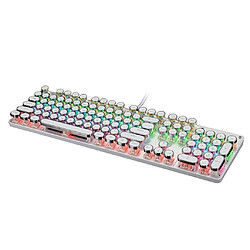 USB Filaire LED Rétro-éclairé Ergonomique Gamer Clavier Pour PC Portable Blanc pas cher