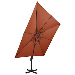 Avis Helloshop26 Parasol déporté à double toit 300 x 300 cm orange 02_0008562