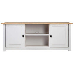 Maison Chic Meuble TV scandinave - Banc TV pour salon Blanc 120x40x50 cm Bois de pin massif Gamme Panama -MN84235