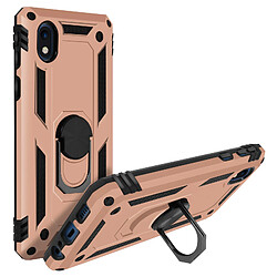 Avizar Coque Galaxy A01 Core Antichoc bi-matière Bague Support Vidéo - rose champagne