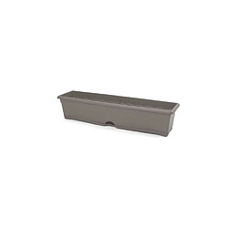 PLASTIKEN Jardiniere rectangulaire 80 x 20 Cm + Plateau Collection TERRA - Taupe