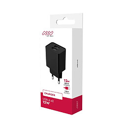 Avis My Way Myway Chargeur Secteur avec Deux Ports USB-A 12W Noir