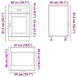 vidaXL Armoire de cuisine Porto gris béton bois d'ingénierie pas cher