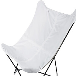 Beliani Fauteuil NYBRO Velours Blanc pas cher