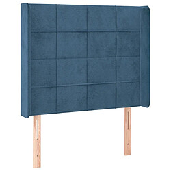 Maison Chic Tête de lit moderne avec oreilles pour chambre - Décoration de lit Bleu foncé 83x16x118/128 cm Velours -MN61486