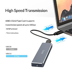 Universal Coque SSD grise pour NVMe PCIe NGFF SATA clé M/B Disque SSD M.2 à USB type C 3.1 avec câble