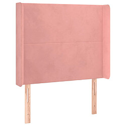 Avis Maison Chic Tête de lit scandinave à LED,meuble de chambre Rose 93x16x118/128 cm Velours -MN10197