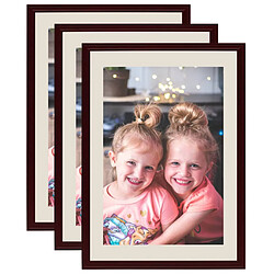 vidaXL Collage de cadres photo 3 pcs pour mur Rouge foncé 59,4x84 cm