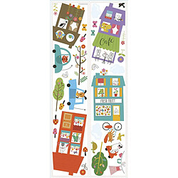 Avis Thedecofactory VILLE - Stickers repositionnables petite ville multicolore avec ses habitants