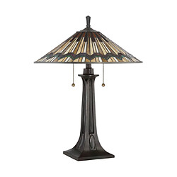 Elstead Lighting Lampe de table Alcott Verre Tiffany Bronze