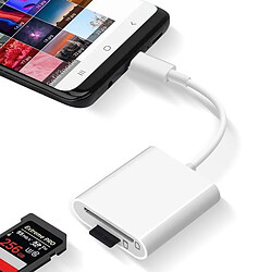 Avis Avizar Lecteur Carte Universel pour micro SD / SD / TF, Adaptateur USB-C - Blanc