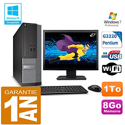 PC DELL 3020 SFF Intel G3220 Ram 8Go Disque 1 To Wifi W7 Ecran 27" - Occasion