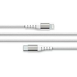 Force Power Câble Renforcé USB C/Lightning 3m - 3A Blanc