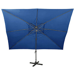 Avis Helloshop26 Parasol déporté à double toit 400 x 300 cm bleu 02_0008567