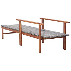 Avis vidaXL Chaise longue Résine tressée et bois d'acacia massif Gris