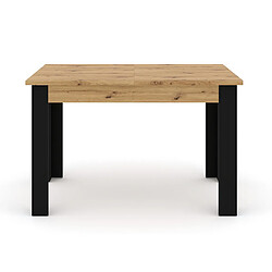 Bestmobilier Donnely - table à manger extensible - bois et noir - 4 à 8 personnes